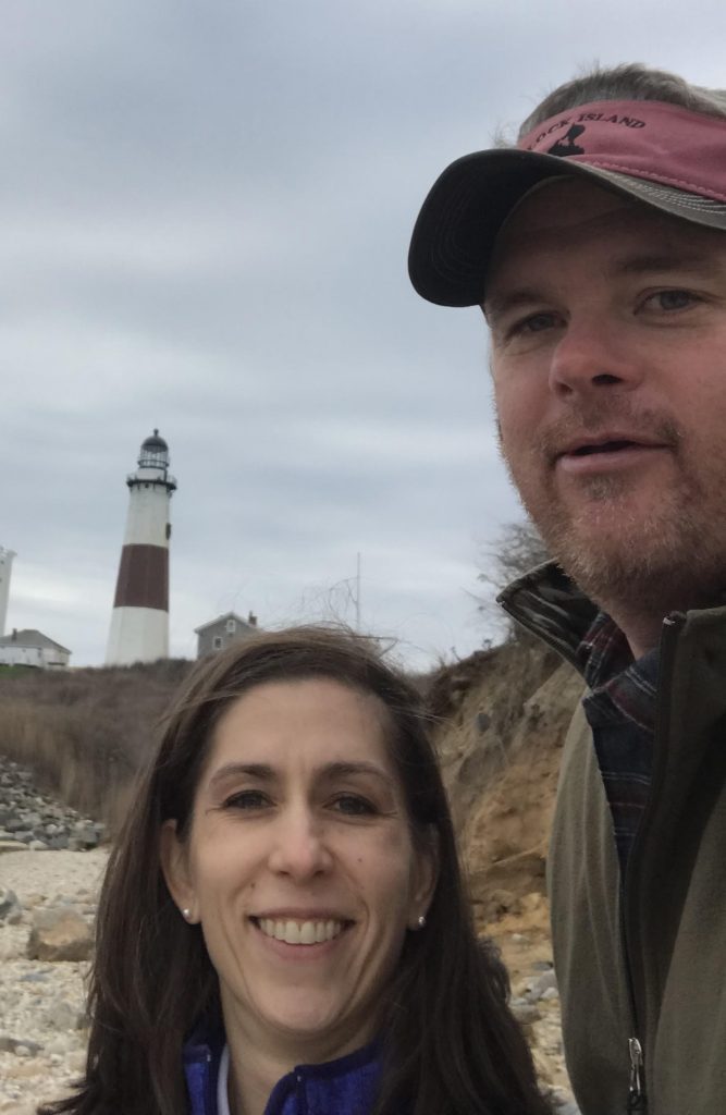 Maryann Ashworth and Kris Almskog at the Montauk Lighthouse, Montauk, Long Island, NY