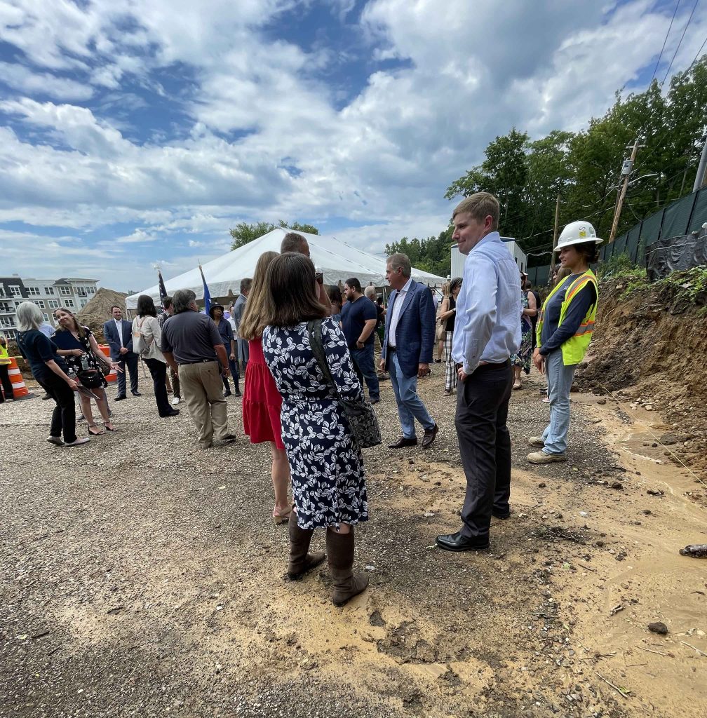 Derek Ersbak, PG, Vice President at PWGC and company at the Groundbreaking Ceremony for a new affordable housing building at Garvies Point, Glen Cove, NY