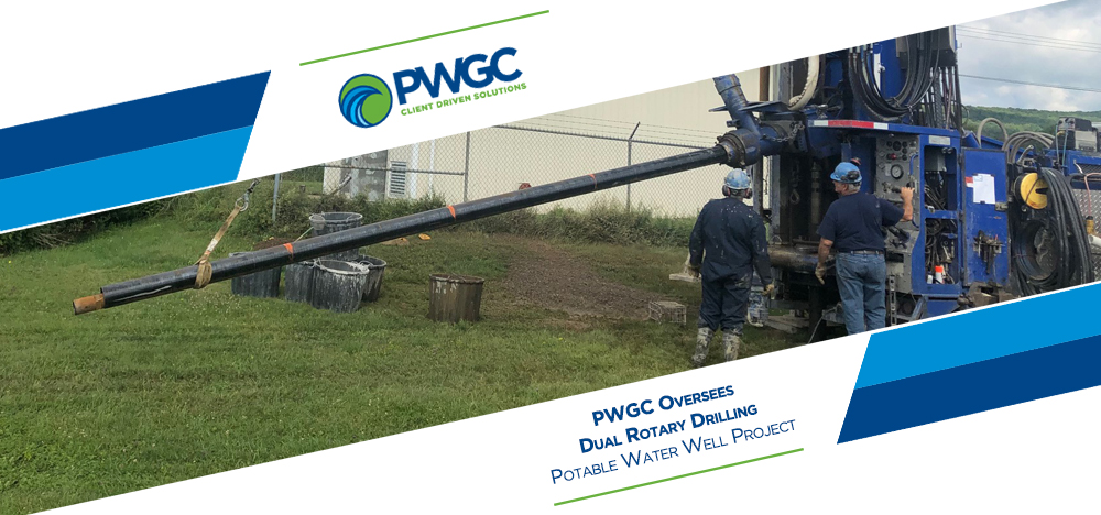 PWGC oversees dual rotary drilling tests for a new potable water well in Franklinville, New York