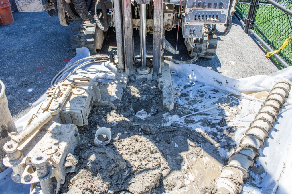 New Rochelle High School, Post Drilling with dissembled drill rig